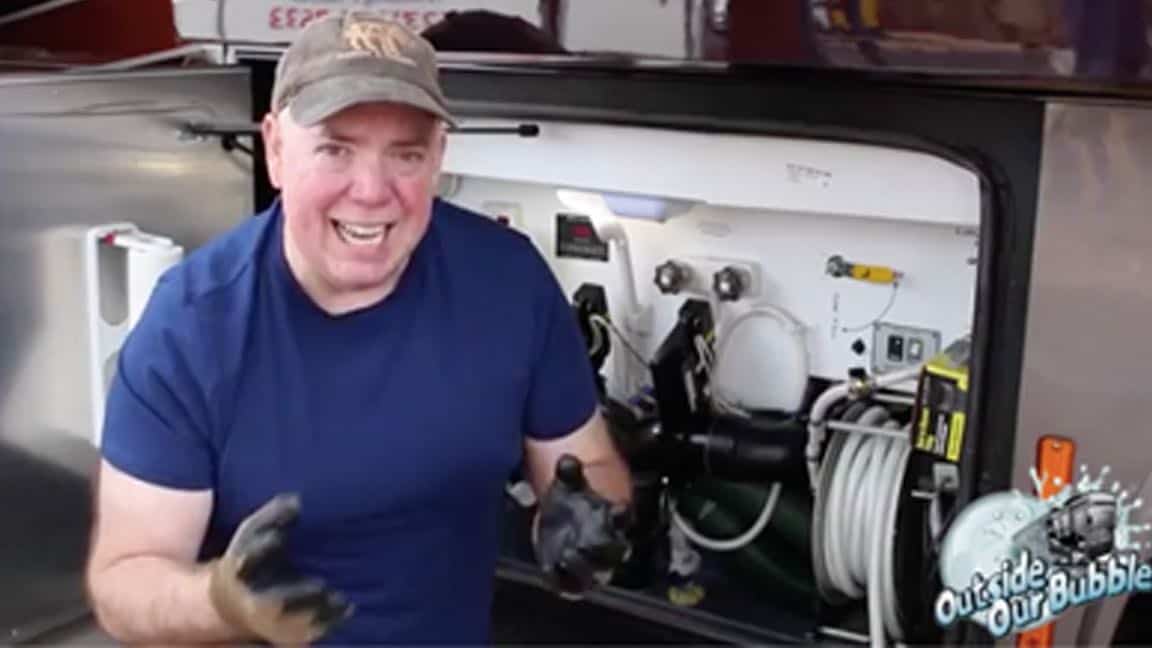 How to blast away accumulated crud from RV holding tanks