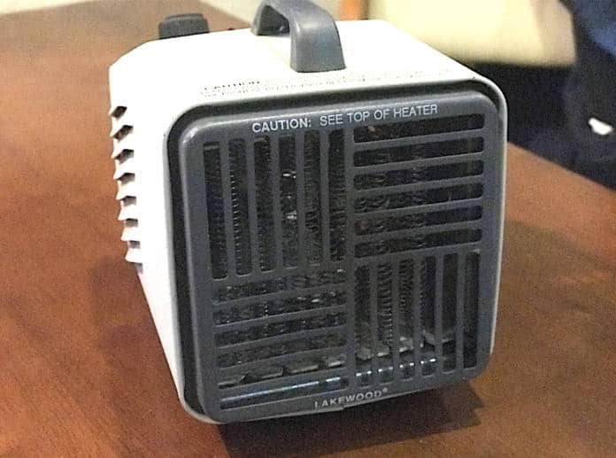 A small electric portable heater