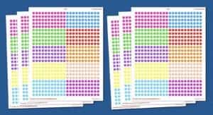colored sticker dots