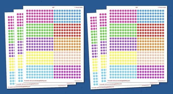 colored sticker dots