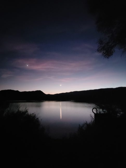 moonrise at Camping at Pahranagat National Wildlife Refuge