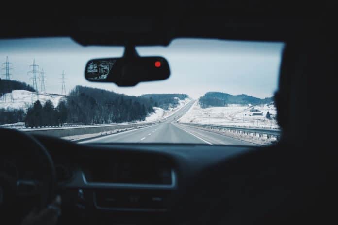 A snowy winter road can make someone question if full-time RVing is right for them