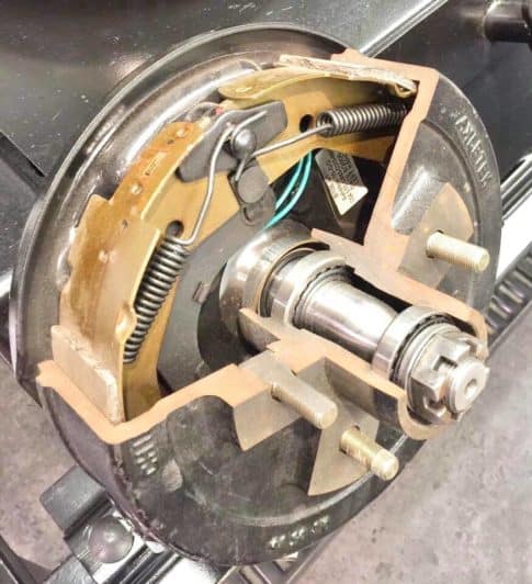 a trailer brake inspection cutaway