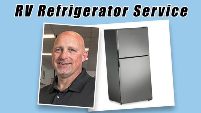 A photo that says RV refrigerator service