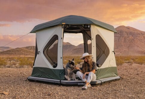 A family in the Acacia tent
