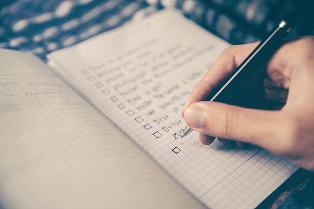 Writing down a checklist like the one shown here can help you buy a perfect RV