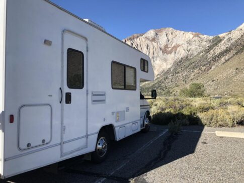 The stolen RV, a white Winnebago
