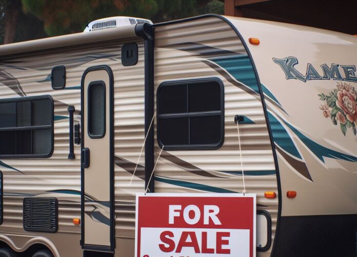 RV with for sale sign showing RVing lost its allure