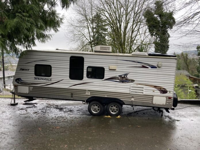 Trailer with rain leak