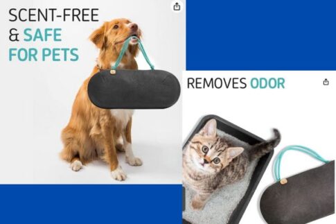 the pet safe purggo all natural air freshener with a cat and with a dog
