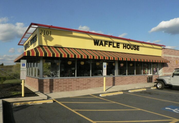 The outside of a Waffle House restaurant