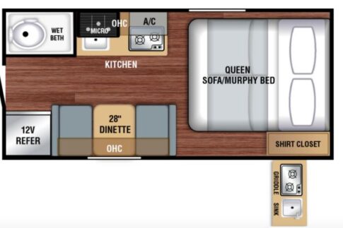 Braxton Creek Bushwacker 17MB travel trailer floor plan