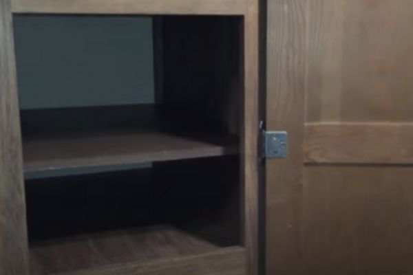 still shot from video showing how to double the shelves in your RV cabinets