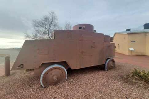 1915 army tank at Pancho Villa State Park