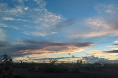 Sunset over the campground at Pancho Villa State Park, Columbus, NM