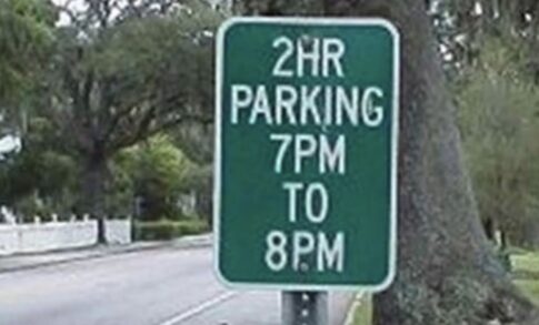 2-hour parking sign