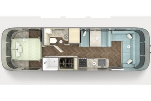 Airstream International 30 RB travel trailer floor plan