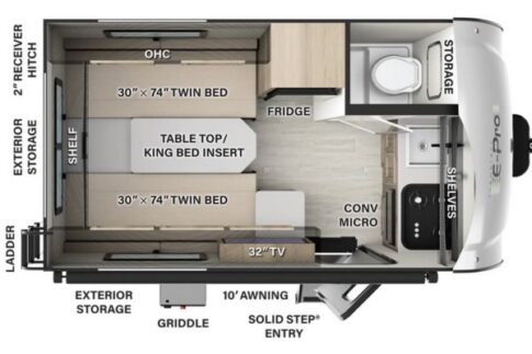 Flagstaff E-Pro 15TB travel trailer floor plan