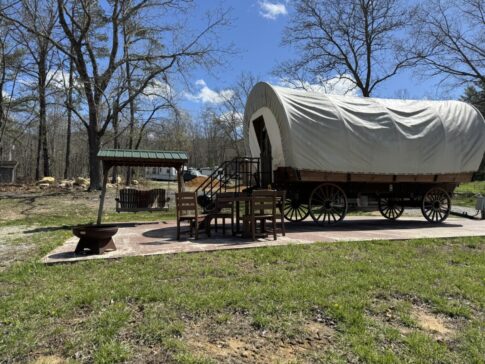 The wagons at the Wytheville KOA Holiday