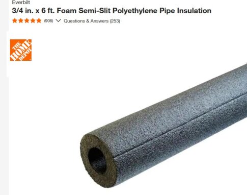 Foam pipe insulation