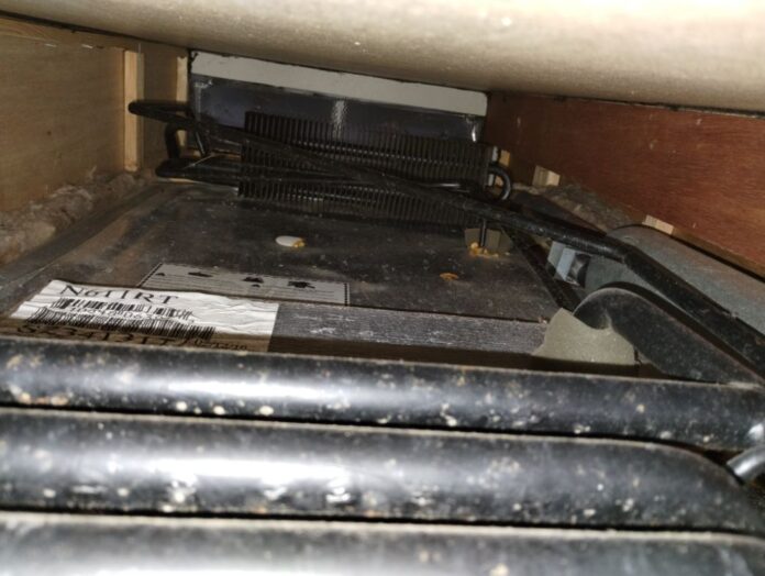 This RV refrigerator is missing a rear baffle from the manufacturer.