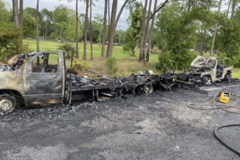 An RV fire in Florida fully destroys RV and Jeep