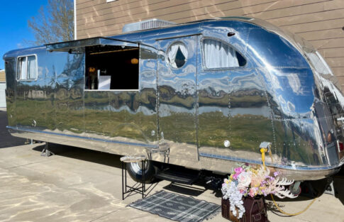 The exterior of a 1946 Spartan Manor trailer