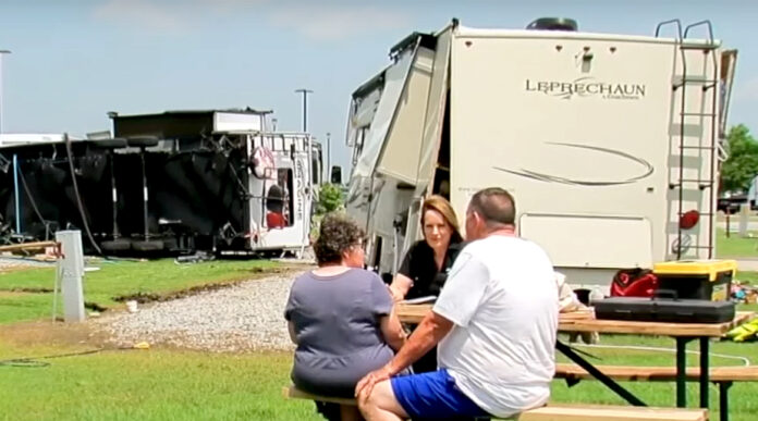 Airstream trailer flew the length of a football field