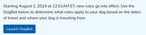 Dogs coming back into the U.S. have new rules