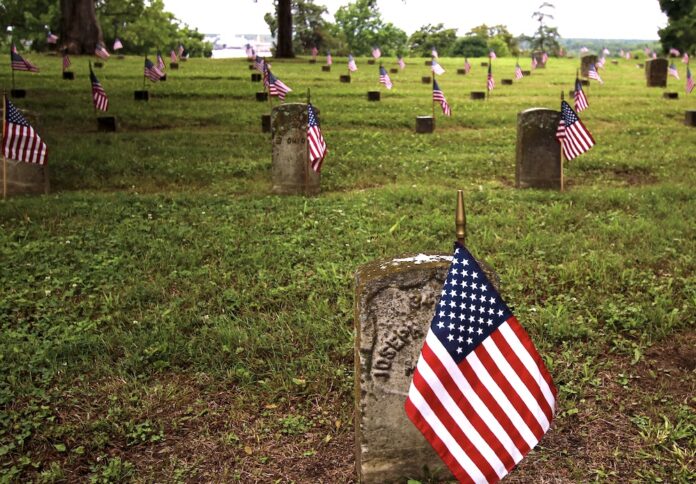 U.S. flags at Vicksburg Military Cemetery