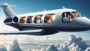 jet with dogs aboard