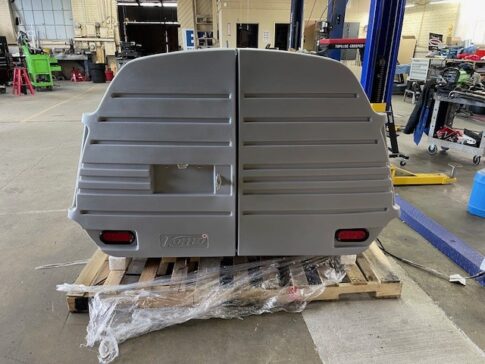 A custom e-bike rack for an RV