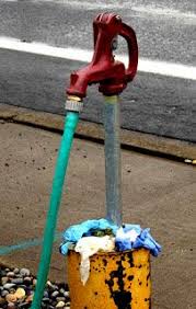 Hose bib at RV dump station