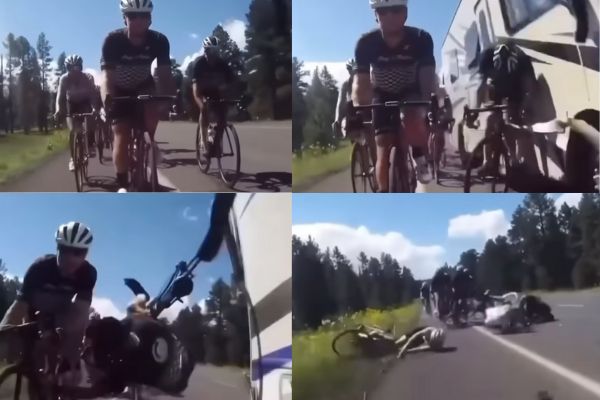 motorhome hits cyclists