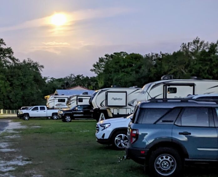 RV park at night photo by Gail Marsh