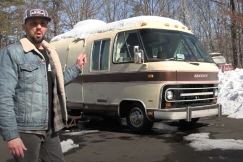 1975 vintage Airstream Argosy motorhome and Patrick Boticelli from New Jersey Outdoors