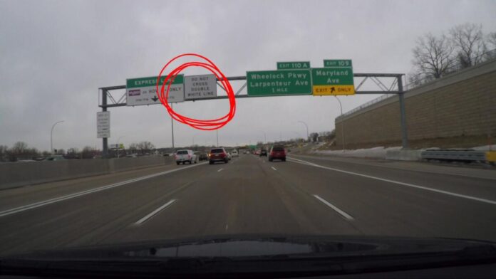 Dont participate in toll weaving! Highway sign 