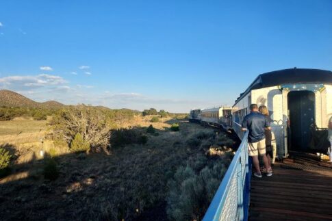 the observation car on the Sky Railway, Santa Fe, NM