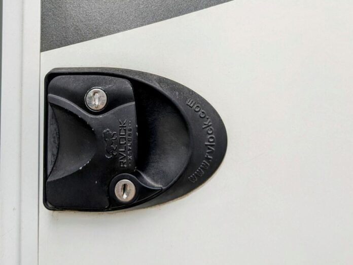 RV entry lock photo by Gail Marsh