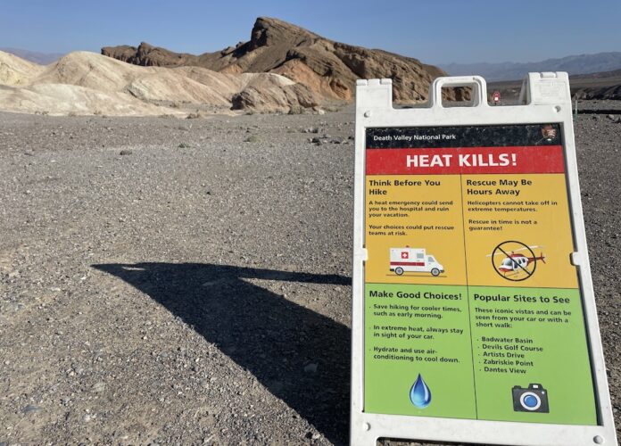 Death Valley heat sign