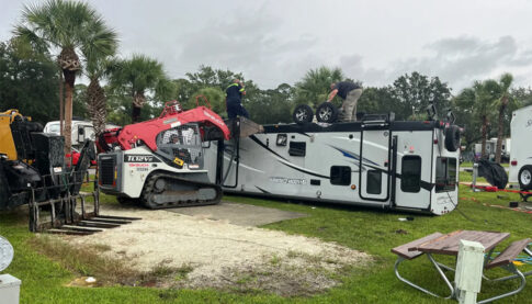 Hurricane Debbie tossed trailers