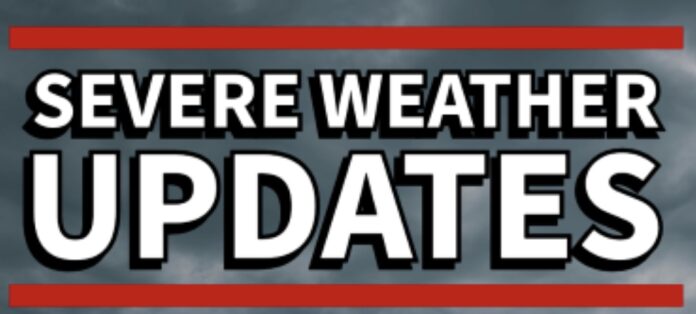 Severe weather update graphic