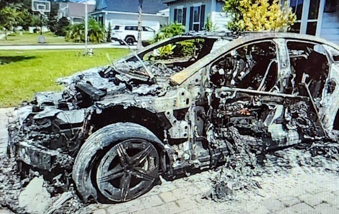 flooding causes EV to ignite Photo: youtube