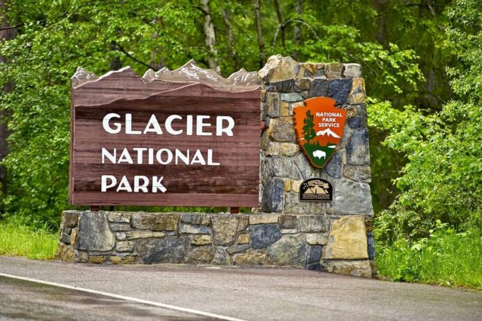 Glacier National Park sign