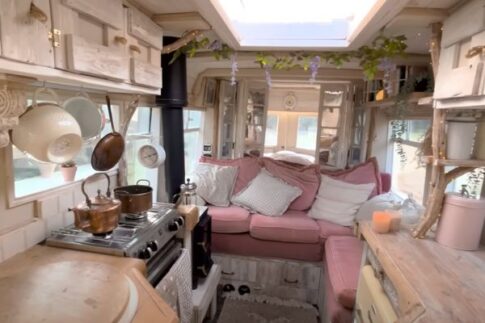charming feminine cottage style bus transformation