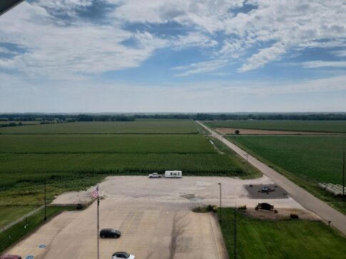Harvest Hosts RV parking at the Golden Spike Tower, North Platte, NB