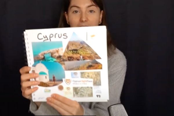 travel scrapbook page being displayed