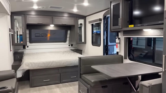 The bed in the Keystone Cougar 22MLS
