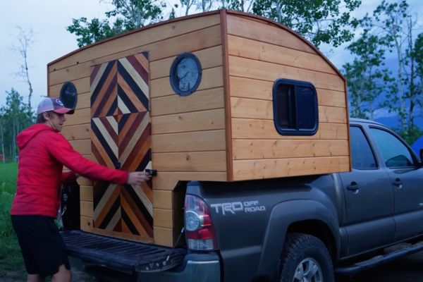 DIT wooden truck camper