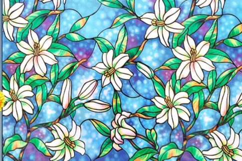 flowered window cling Amazon image